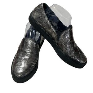 Stuart Weitzman Slip On Metallic Cracked Shoes